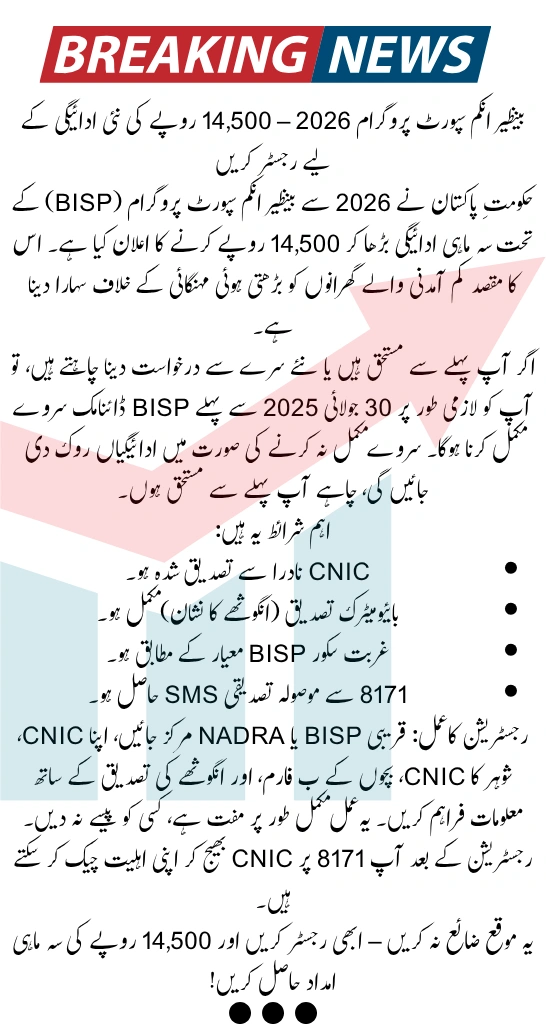 New BISP Rs. 14,500 Payment in 2026 – Your Complete Guide to Register & Get Paid