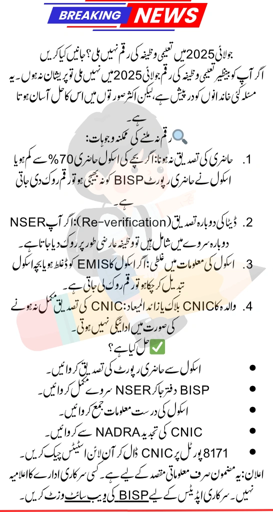 Taleemi Wazaif Payment Not Received in July 2025 Here’s What You Should Do